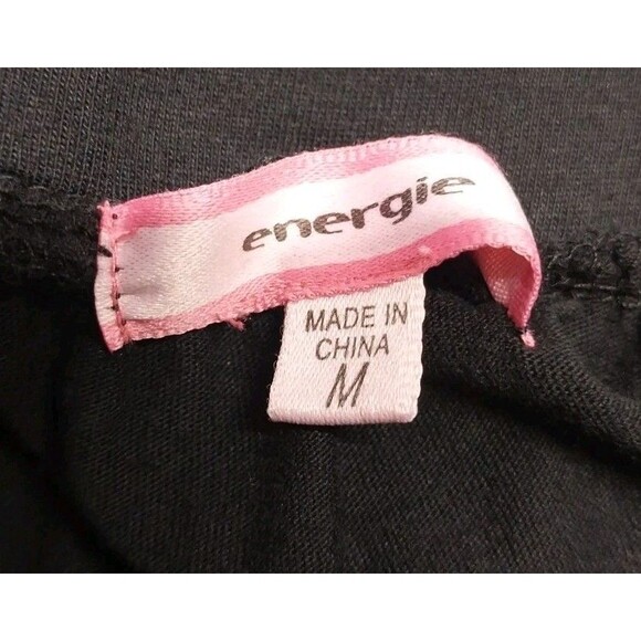 Energie Y2K Mini Tiered Skirt M Black Embroidered Beaded Sequin Boho Chic Whimsy - Picture 7 of 9